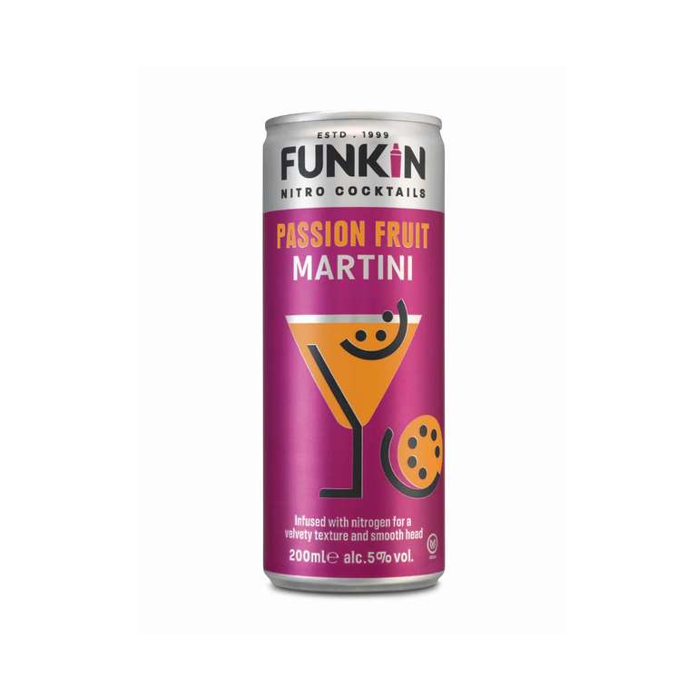 Funkin Passion Fruit Martini Pre-Mixed Cocktail, 12 x 200ml (Or £22.68 S&S / £17.28 with 1st Time S&S Voucher)