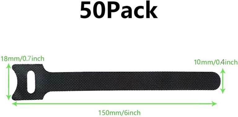 Oksdown Cable Tie Reusable Black 50 Pack Straps Adjustable - Sold By Oksdown (LongTian)-UK