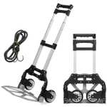 Yaheetech Aluminum Folding Wheeled Hand Truck Heavy Duty Trolley Cart Black