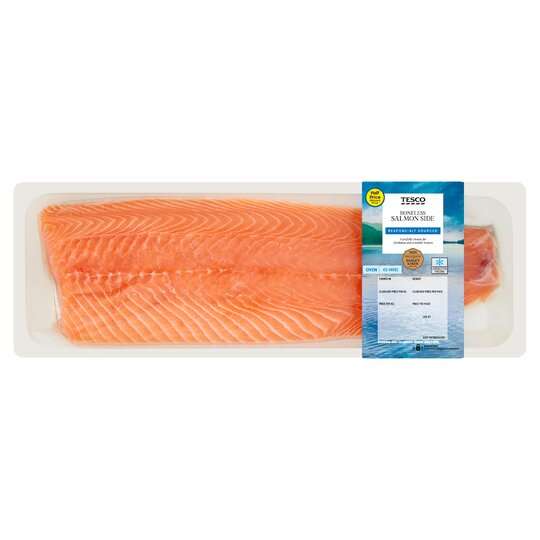 Tesco Boneless Salmon Side £12 per KG Clubcard Price @ Tesco