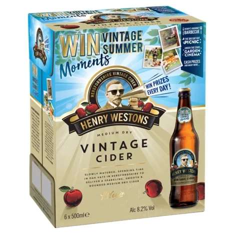 18x 500ml (3x 6 Packs) Bottles of Henry Westons Vintage Oak Aged Herefordshire Cider (8.2% ABV) £22 @ Asda
