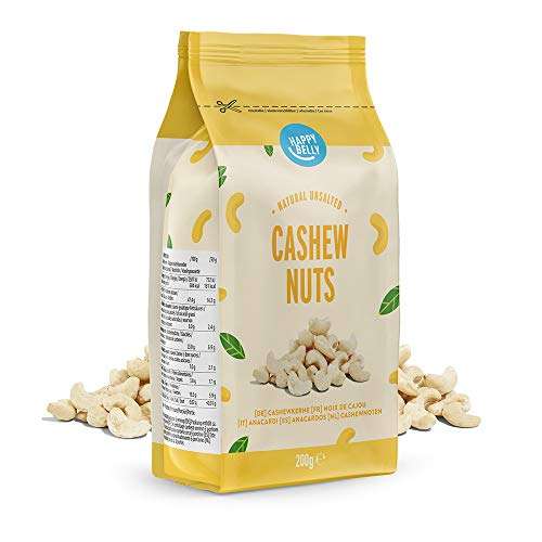 Amazon Brand - Happy Belly Cashew Nuts, 7 x 200 g (1.4KG) - £14.93 / £14.18 Subscribe & Save + 10% Voucher on 1st S&S @ Amazon
