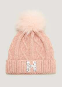 Girls Pink Alphabet Bobble Hat (3-6yrs) for £3 + free collection @ Matalan