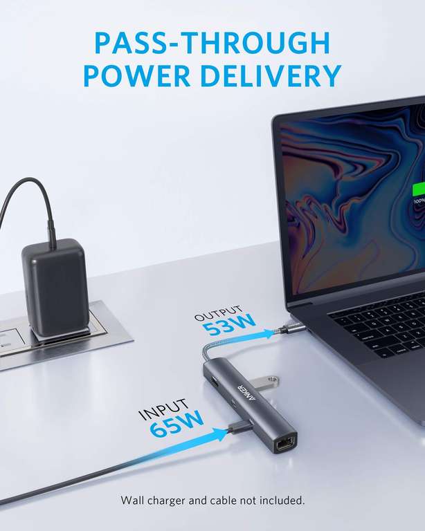 Anker USB C Hub, PowerExpand 6-in-1 USB C PD Ethernet Hub w/ 65W Power Delivery, 4K HDMI - Sold by AnkerDirect UK FBA