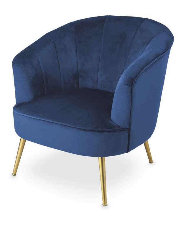 Kirkton House Velvet Navy Accent Chair - £69.99 + £3.95 delivery @ Aldi