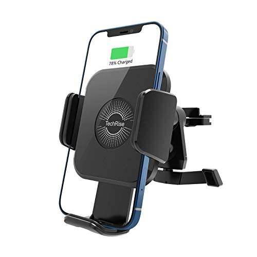 Wireless Car Charger, TechRise 10W Wireless Charger Phone Holder 2 in 1 Qi Fast Wireless Charging - £6.49 with code @ Yourvanhot / Amazon