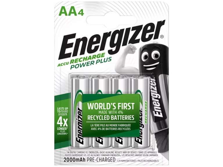 Energizer 4AA Rechargeable batteries £5 Free Click and Collect in Selected Stores at Halfords