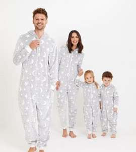 Mens Glow In The Dark Snuggle Grey Onesie. Part of the family set. Sizes M - XXL. with code. Womens & kids available too