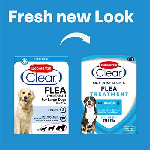 Bob Martin Clear | Flea Tablets for Large Dogs (11Kg+) (3 Tablets) £2.75 / £2.61 Subscribe & Save @ Amazon