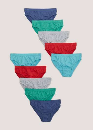Boys + Girls 10 Pack Multicoloured Briefs - Age (2 to 13) - £5.25 + 99p C&C @ Matalan