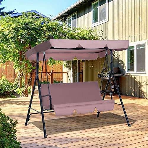 Outsunny 3 Seater Canopy Swing Chair (in Brown) - £64.59 - @ Amazon (Prime Exclusive)