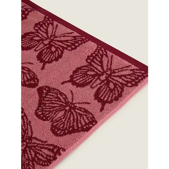 Pink Butterfly 100% Cotton Bath Sheet - Free C&C