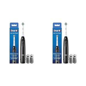 (Pack of 2) Oral-B Pro Battery Toothbrush, Precision Clean Toothbrush Head, Plaque Remover for Teeth, 2 Batteries Included, Black