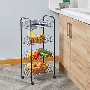 Small & Convenient Four Tier Multi Storage Trolley £9.99 + £3.49 delivery @ Home Bargains