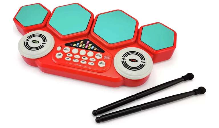 Chad Valley Chad Valley Electronic Drum Set Hand-Eye Co-Ordination And Fine Motor Skills 
