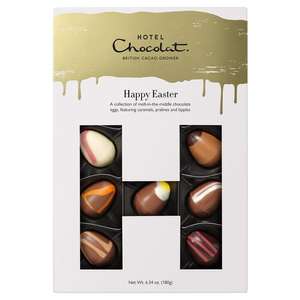The Easter H-box An Easter gift box brimming with 15 chocolate tiddly eggs £7.47 + £3.95 Delivery @ Hotel Chocolat