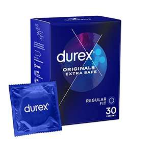 Durex Originals Extra Safe, Regular Fit, 30 Condoms, Extra Lubricated, Natural Latex Sold by Pennguin UK