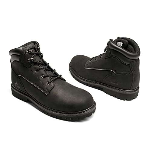 NORTIV 8 Mens Safety Boots Leather Soft Toe sizes 7-12 £17.99 with voucher @ Amazon