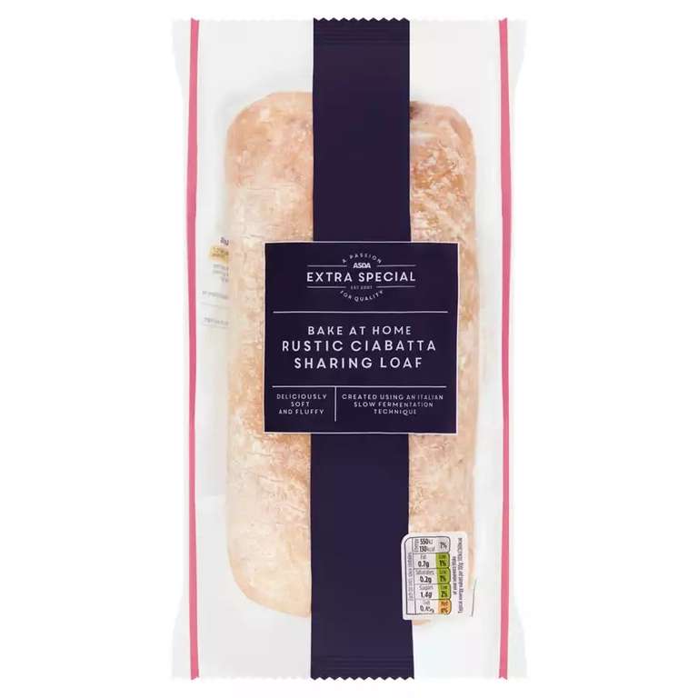 Asda Extra Special 2 Rustic White Baguettes 55p / Seeded Rolls 65p / Ciabatta Sharing Loafs 65p at Asda