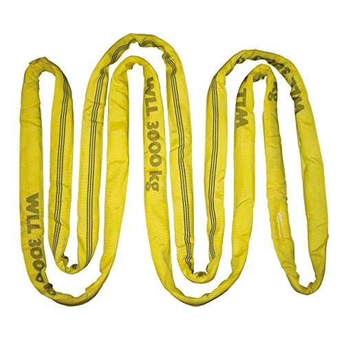 Kerbl Round Sling Double Coated Transport Aid Pulling Force Directly 3000 kg/Turned 6000 kg, Circumference 4 m, Yellow