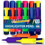 12 Assorted Highlighter Pens Set Fluorescent Bright Colour Markers £3.99 @ moneycruncher Ebay