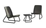 Keter Rio Patio Set, Table and Chairs - Graphite/Grey