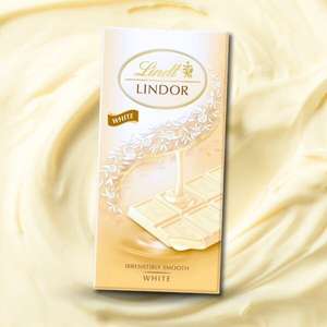 Lindt Lindor 100g White Chocolate Bar (Best Before 31-Jul-24) - Minimum Order £25