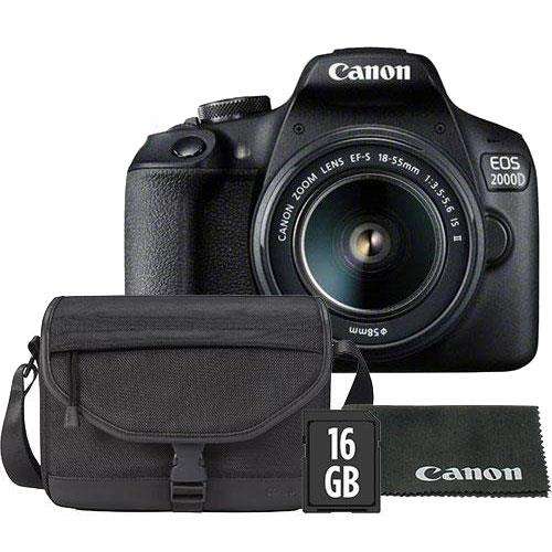 Canon EOS 2000D Digital SLR with EF-S 18-55mm IS II Lens, Canon Bag, 16GB Card and Lens Cloth £529 @ Jessops