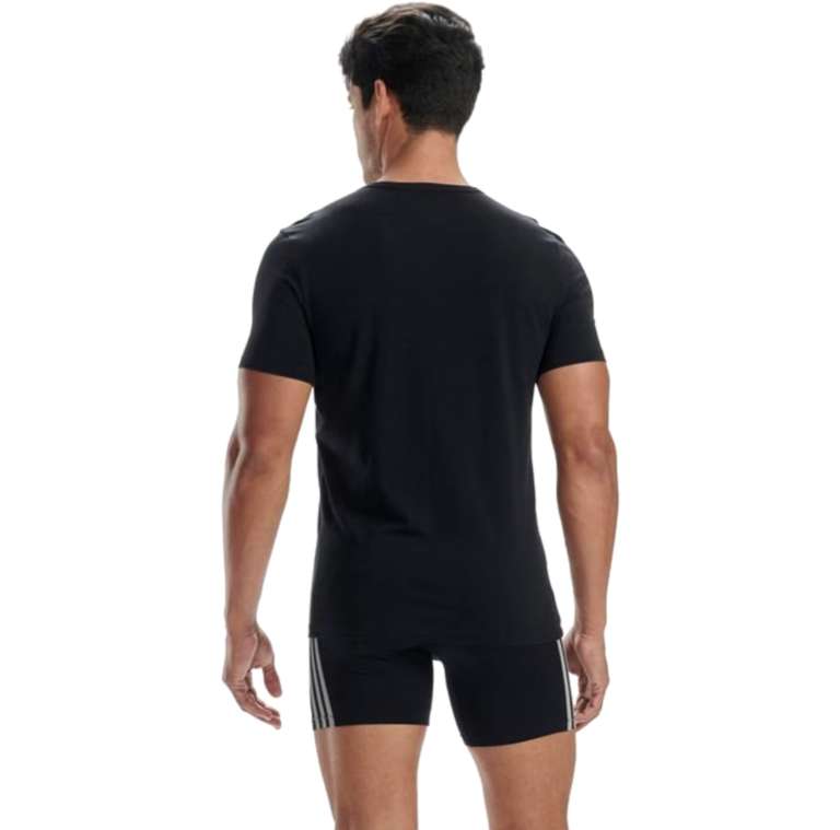 Adidas Active Flex Cotton V Neck T Shirts Black/Grey (Sizes S to 2XL) - Using Code