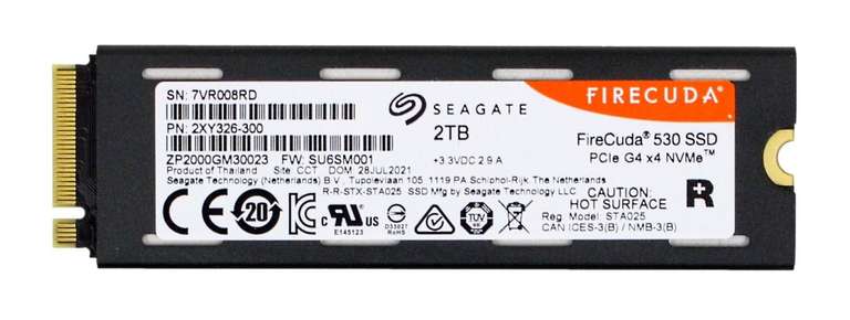 Used Seagate FireCuda 530 Series 2TB M.2 (PCIe 4.0 x4) Memory Drive with Heatsink £175.96 delivered with code @ ideals_uk / eBay
