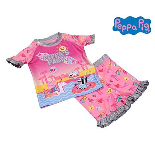 Official Kids Peppa Pig Party Girls Swimming Top & Shorts Costume 
