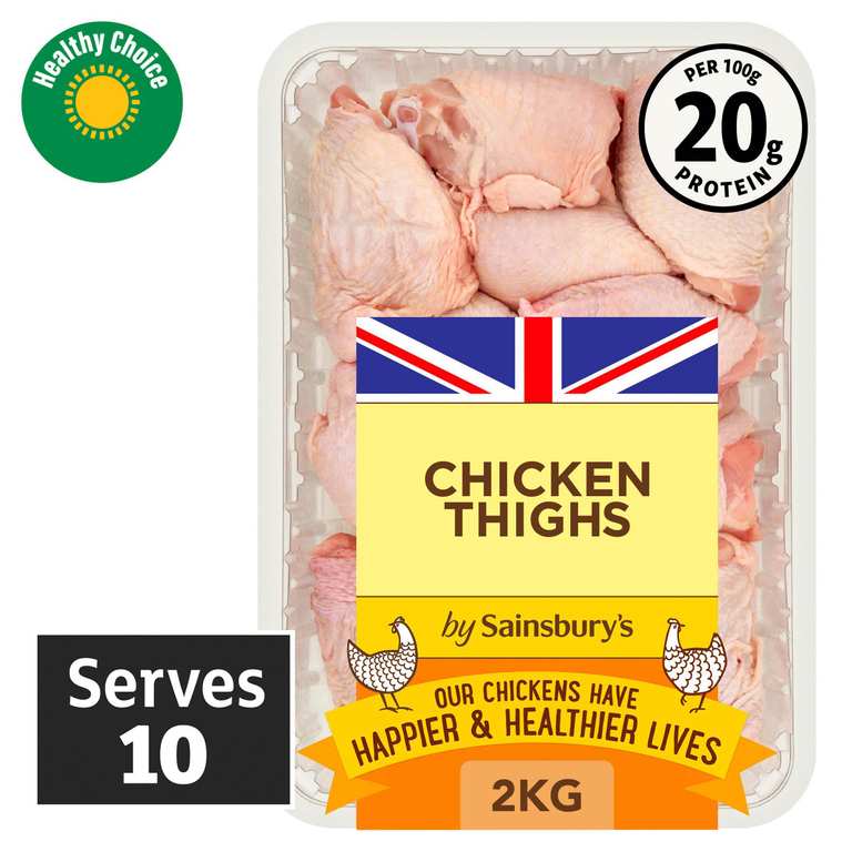 Sainsbury's 2kg British Fresh Chicken Skin on Thighs Nectar Price