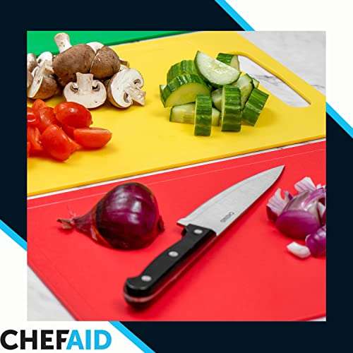 Chef Aid Large Red Poly Chopping Board, multipurpose anti-slip surface, easy clean and dishwasher safe with handle - £3 @ Amazon