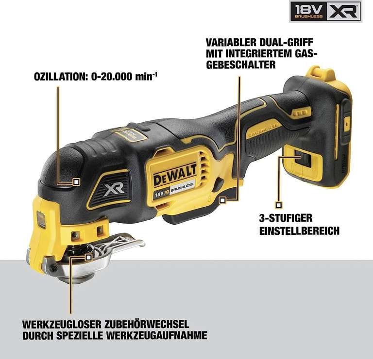 DeWalt DCS356NT 18V Brushless Oscillating MultiTool & 74 Piece Accessories Set - With Code - Sold by tools4trade