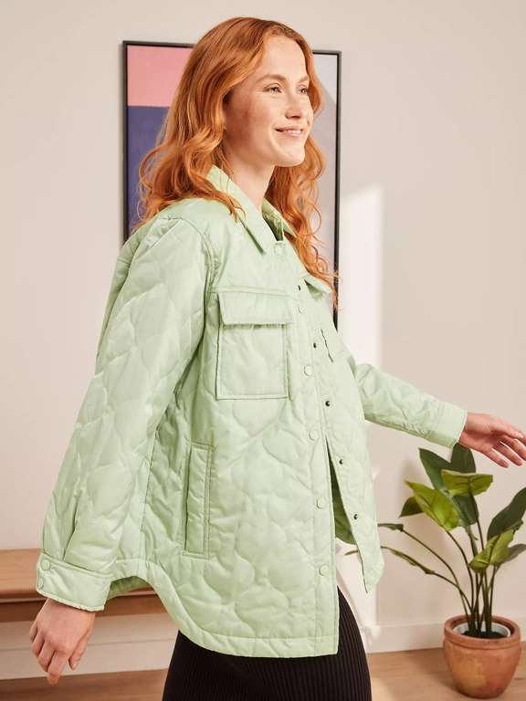 John Lewis ANYDAY Plain Quilted Shacket, Laurel Green £15 + £2.50 Collection / £4.50 delivery @ John Lewis & Partneers