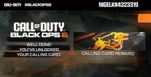 Calling Card giveaway for Call of Duty Black Ops 6 via via official X account (Activision ID required)