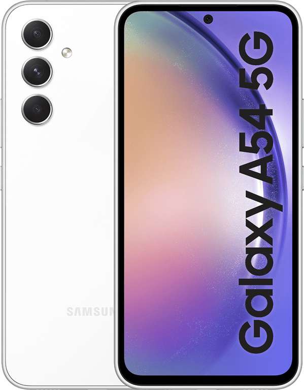 Samsung Galaxy A54 128GB 5G Smartphone + 30GB Three Data, Unltd Mins / Texts, £16pm (24m) + £19 Upfront - £403 @ Mobile Phones Direct