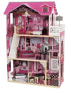 Kidkraft 65093 Amelia Wooden Dolls House With Furniture And Accessories Included, 3 Storey Play Set £82.99 @ Amazon prime exclusive
