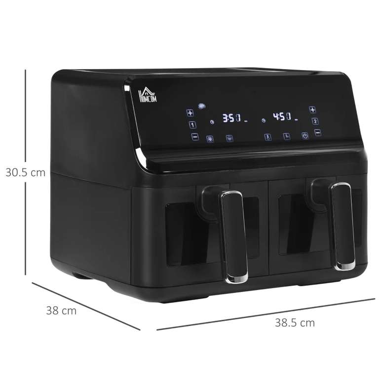 HOMCOM Dual/Double Basket Air Fryer, 8L, Digital Display 2500W £89.99/£76.49 Delivered (With Code) With First Order Via App @ Aosom