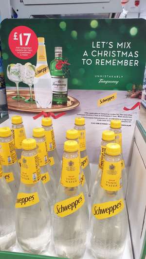 Tanqueray London dry gin 70cl and Schweppes 1l tonic in Co-operative Longfield, Kent