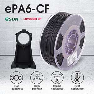 eSun ePA6-CF Nylon Carbon Fibre Filament 1.75mm, 0.75kg spool - £34.99 with voucher / £31.49 amazon Sub & Save - Sold by eSUN Official