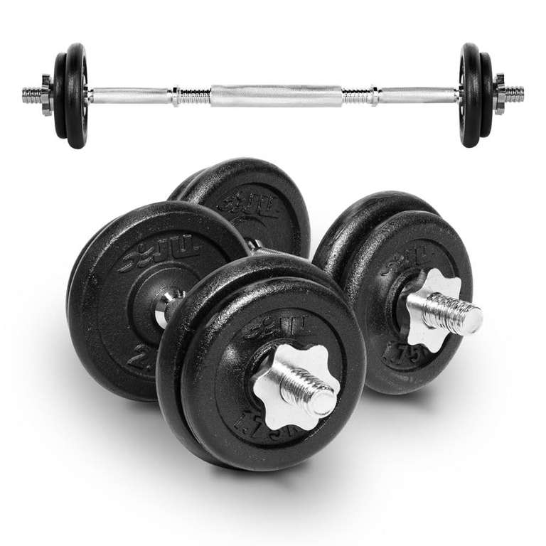 JLL 20kg Cast Iron Dumbbell & Barbell Set, Sold & Dispatched By JLL Fitness Ltd (UK Mainland)