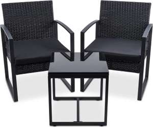3pcs Rattan Rocking Set Patio Bistro Table Chairs Conversation Furniture Set sold by Smak Products (UK Mainland)