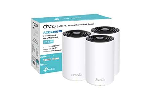 TP-Link Deco XE75 Pro AXE5400 Whole Home Tri-Band Mesh Wi-Fi 6E System £321.99 @ Amazon