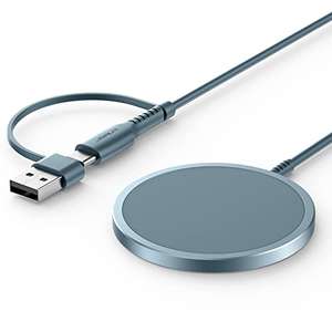Magnetic Wireless Charger Compatible with Mag-Safe - w/ Voucher & Code, Sold By JS Digital UK FBA