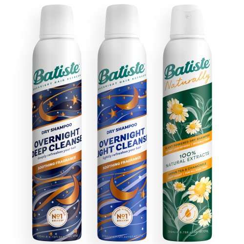 Batiste Hit Snooze Bundle - 3-Pack Dry Shampoo Variety Bundle for Effortless Overnight Cleansing and Refreshed Hair £8.66 @ Amazon