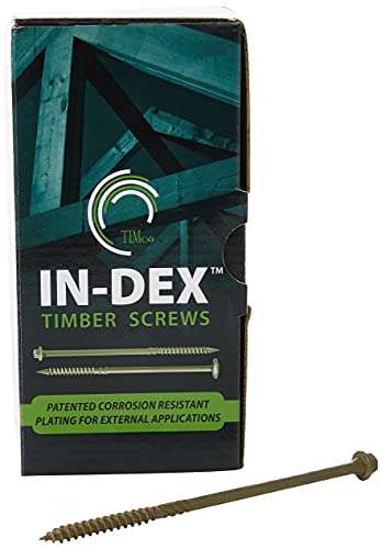 TIMCO 150IN Index Hex Head Timber Screw 6.7x150 - Organic Green (Box of 50) - £13.10 @ Amazon