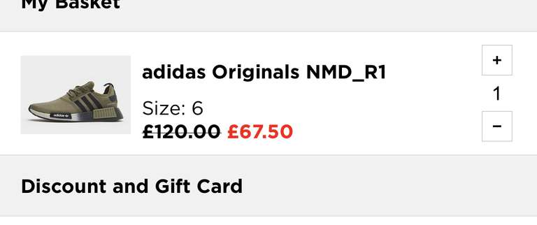 Men’s adidas Originals NMD_R1 £67.50 with in app code + Free Collection (Free delivery over £70) @ JDSports
