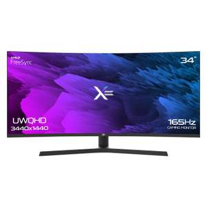 X= XG34UWQ 34" VA 3440x1440 165Hz FreeSync/G-Sync Compatible Ultrawide 1500R Curved Gaming Monitor with speakers