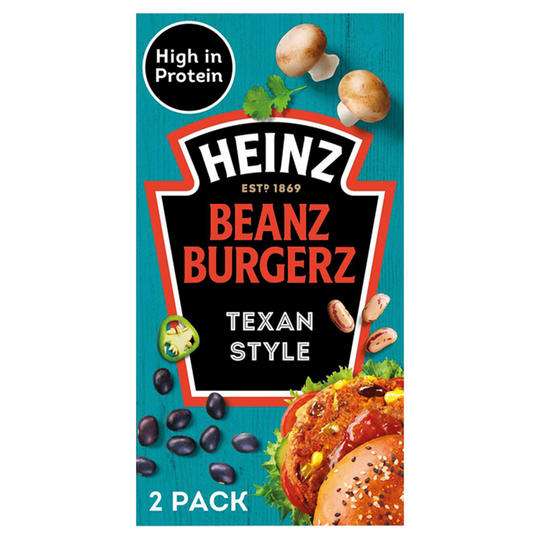 Heinz 2 Vegan Beanz Burgerz Texan Style 180g / Heinz Vegan Original Beanz Burgerz 180g £1.25 Each @ Iceland